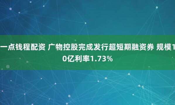 一点钱程配资 广物控股完成发行超短期融资券 规模10亿利率1.73%